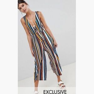 Multicolored stripe romper/jumpsuit